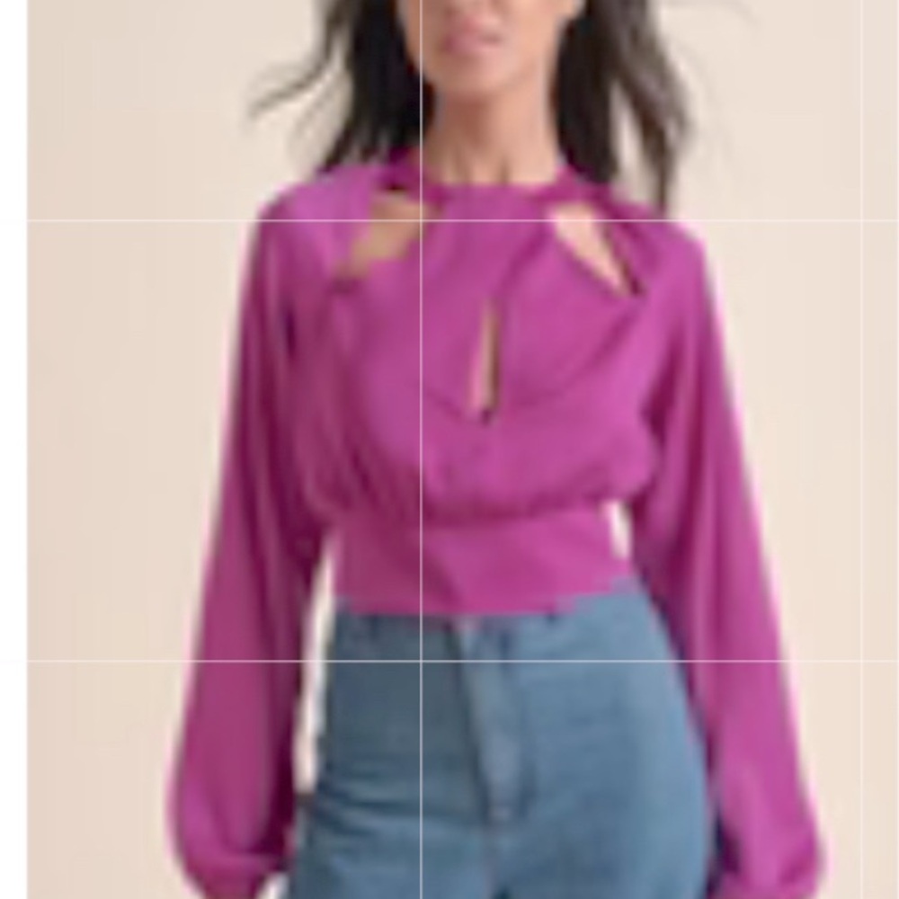 Women's Purple Cutout Top